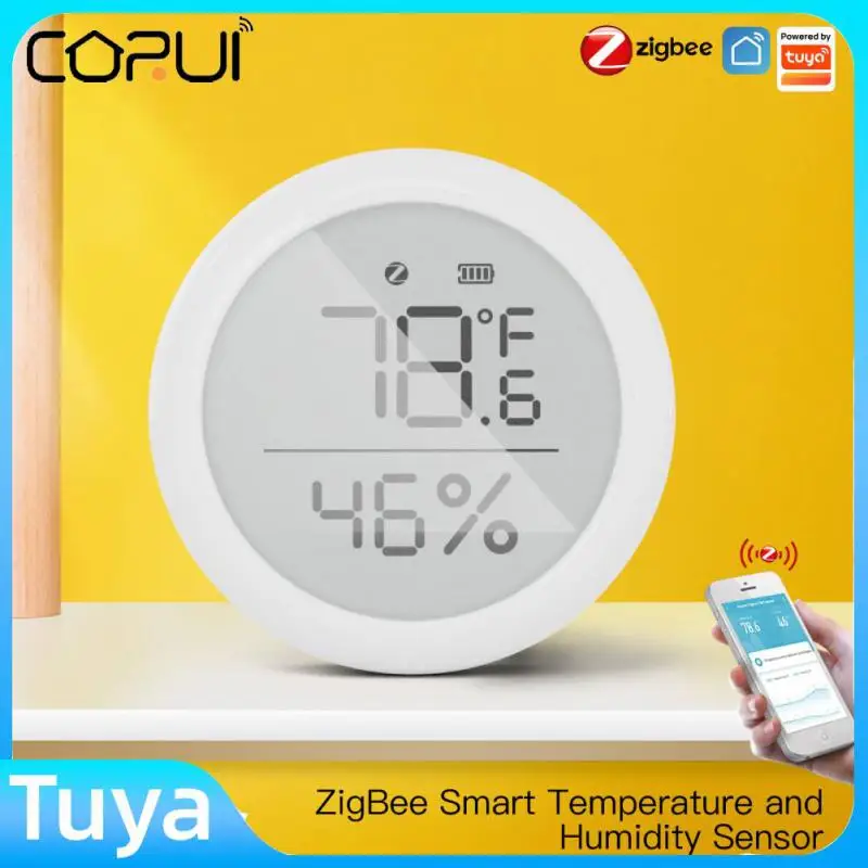 

CORUI Tuya Zigbee Temperature And Humidity Sensor Indoor Hygrometer Thermometer Detector Support Alexa Google Home Smart Life