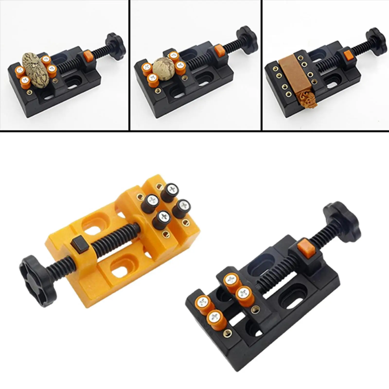 

4pcs Universal Mini Drill Press Walnut Clamp Table Bench Vice