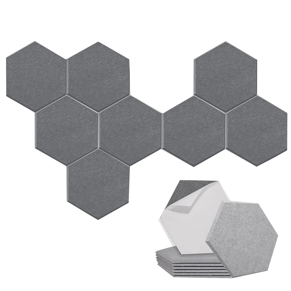 

8 Pack Self-Adhesive Hexagonal Acoustic Panel,Sound Absorbing Panel for Studios/Recording Studios/Offices,Gray