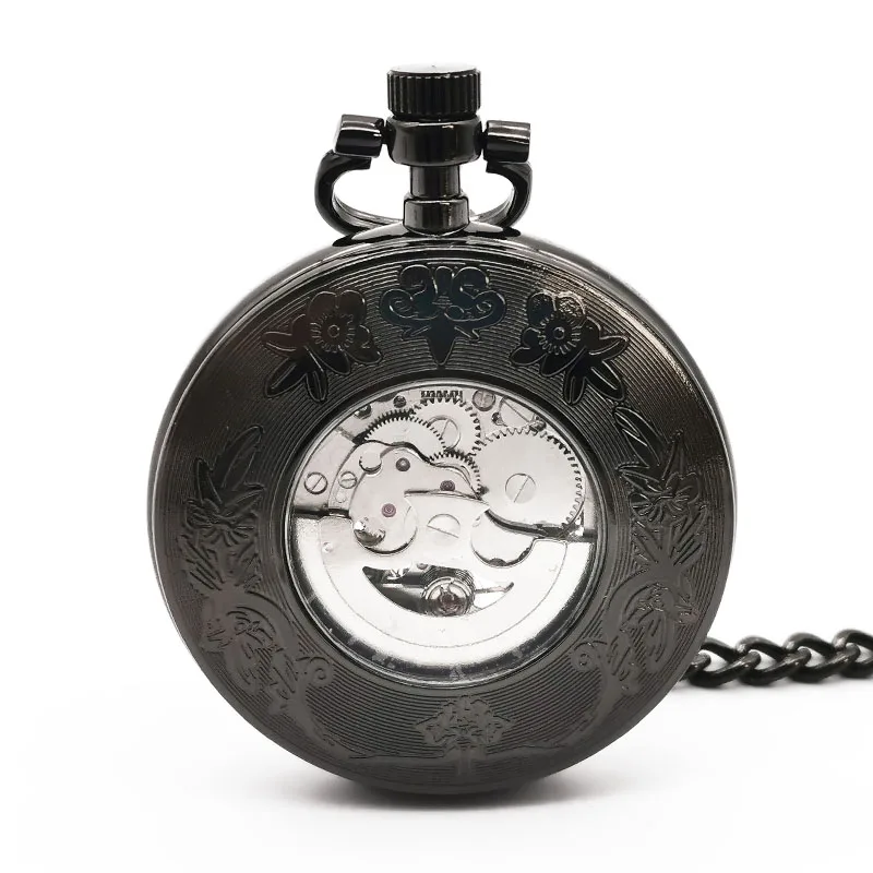 Vintage Mechanical Pocket Watch Strap Chain Pendant Clock Premium Blue Roman Numerals Mens Womens Popular Gifts