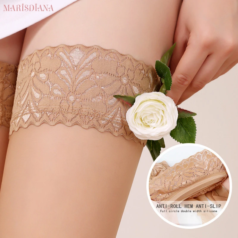 

MARISDIANA 15D Lace Thigh High Breathable Silk Stockings Sexy Ultrathin High Elasticity Nylon Anti-slip Tights Stockings