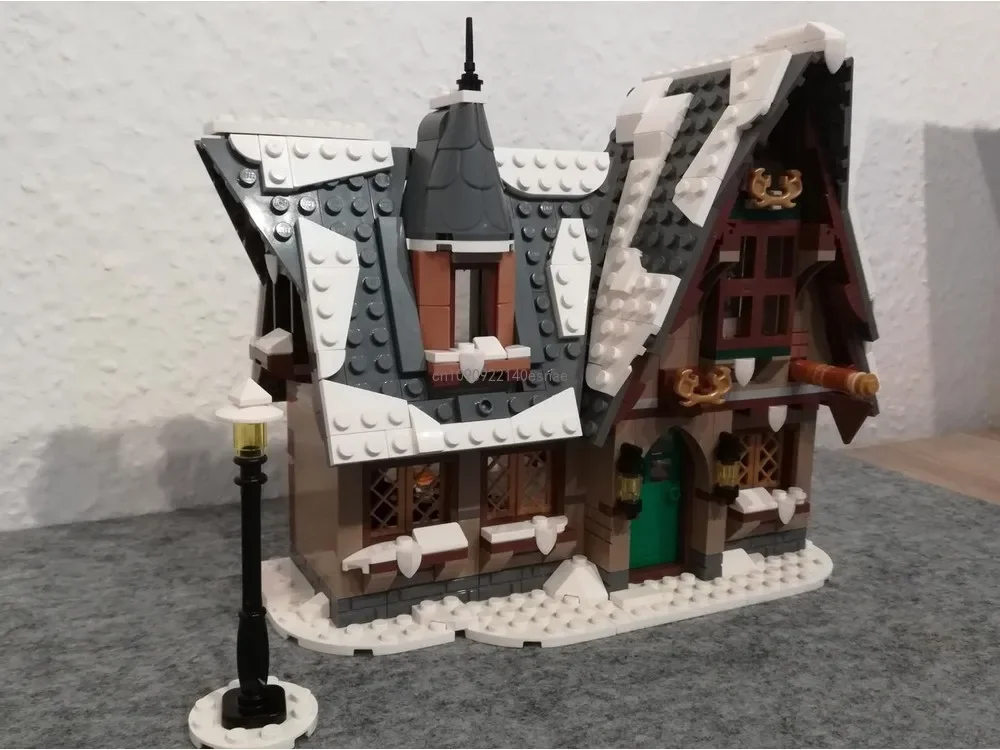 702 шт. рождественские зимние деревенские строительные блоки кирпичи MOC 76388 модель