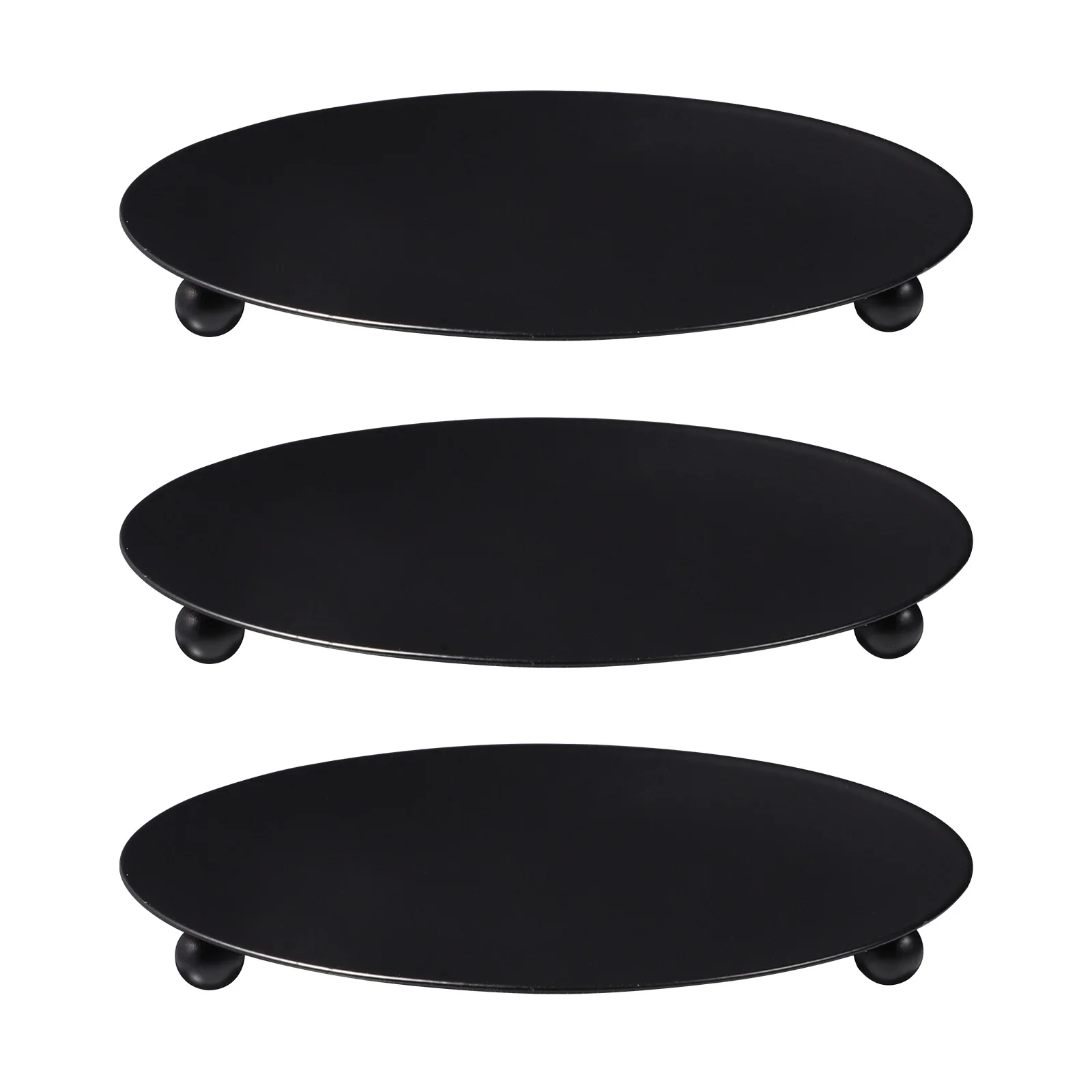

Plate Iron Holder Holders Stand Pillar Candlestick Tray Black Simple Decorative Plates Metal Base Christmas Home decor