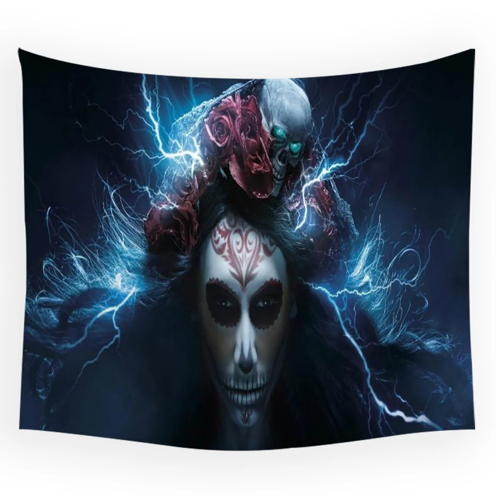

2022 New Lightning Clown Skeleton Tapestry Hippie Room Decor Home Decor Aesthetic Bedroom Living Room Backdrop Decoration Tapiz