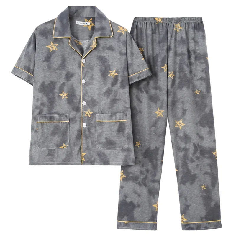 Новинка 2022 мужская одежда для сна летний кардиган с короткими рукавами верхняя