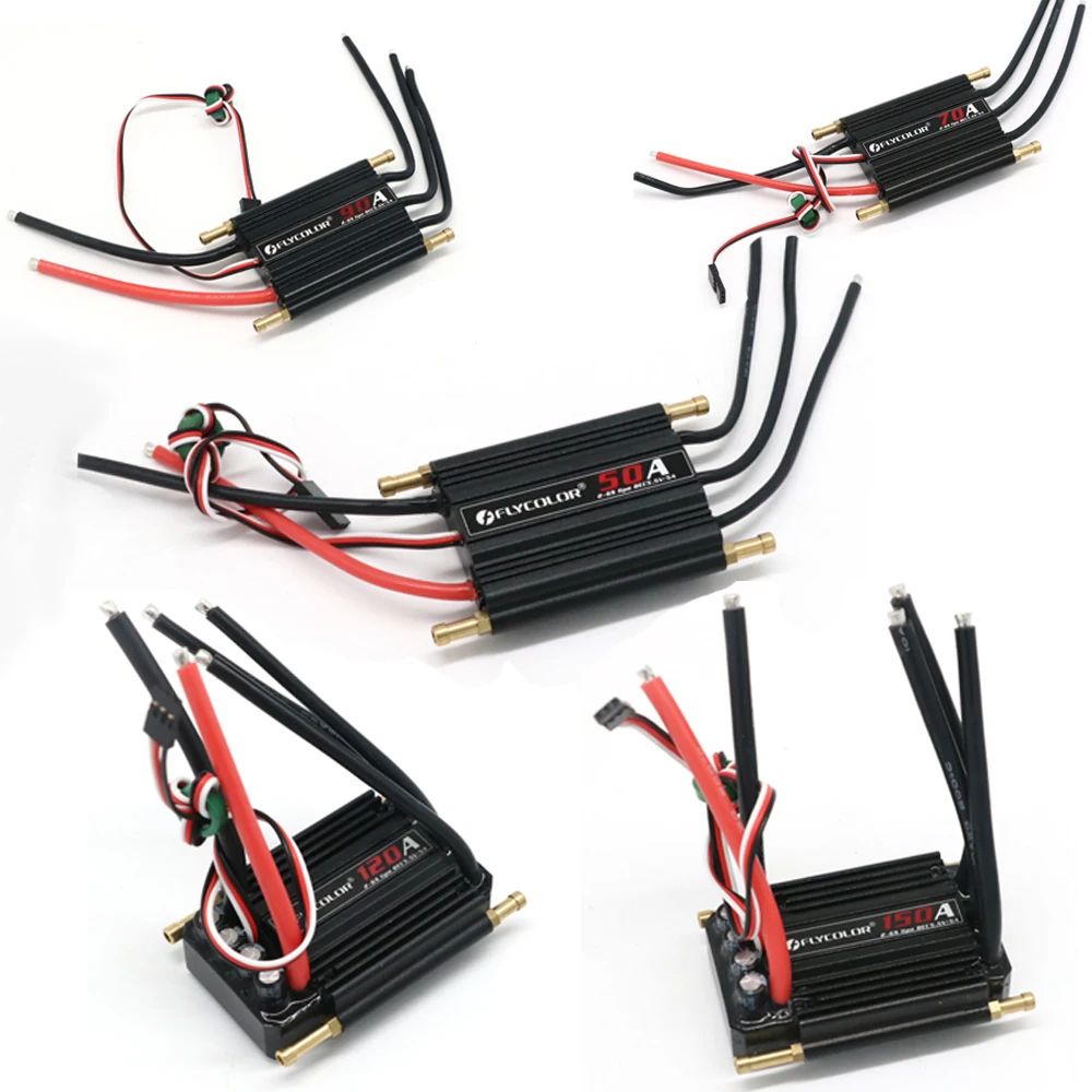

50A 70A 90A 120A150A Brushless ESC Speed Controller with Progaming Card Support 2-6S Lipo BEC 5.5V/5A for RC Boat