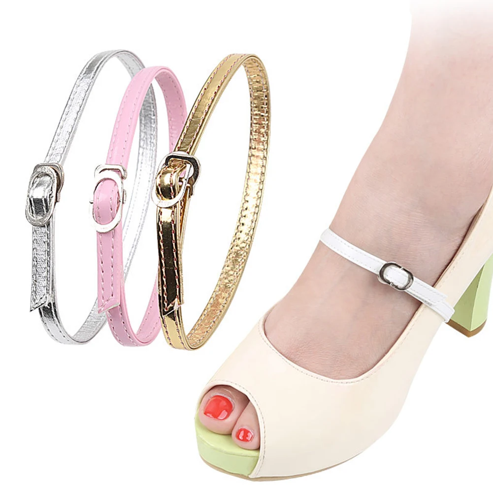 

Adjustable Ankle Shoe Tie Bundle Shoelace High Heels Holding Anti-skid Shoes Belt Metal Tip Artificial PU Shoes Band For Women