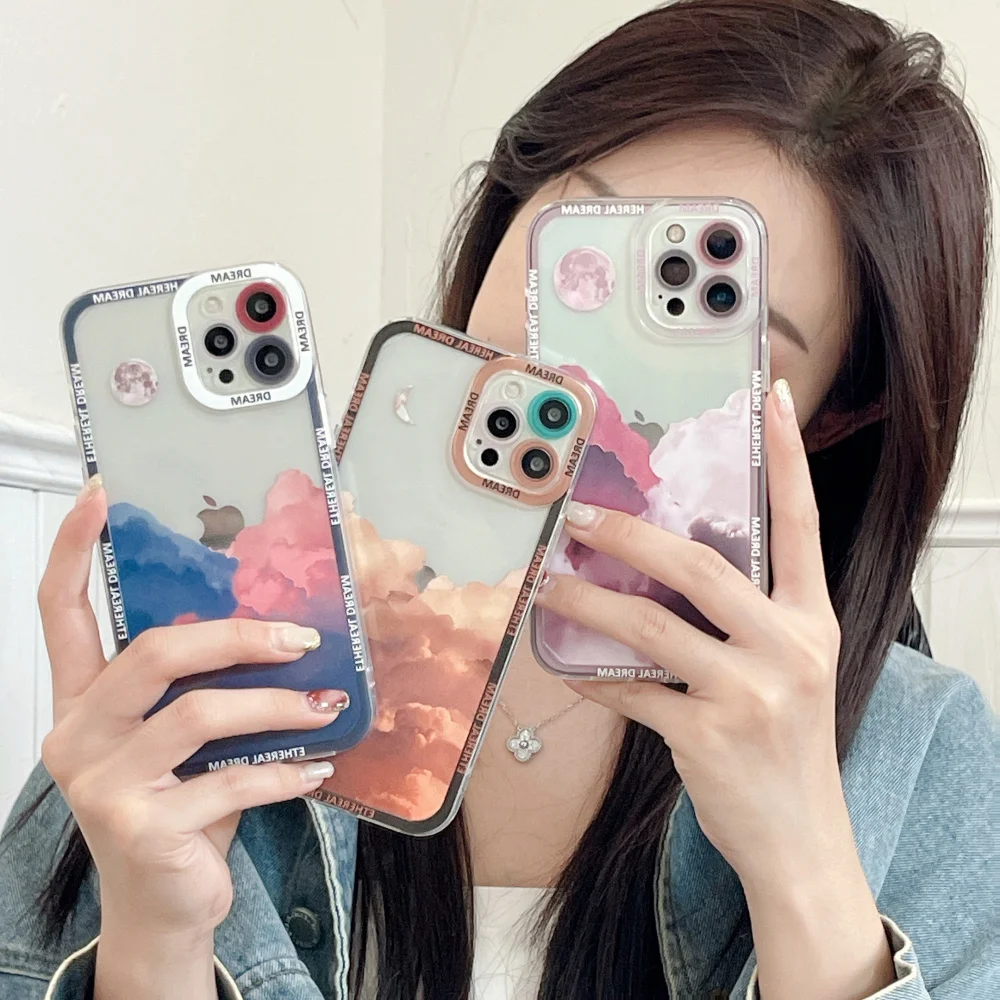 

Sunset Painted Case For iPhone 13 Pro Max Case Coque iPhone 11 12 Mini XR X XS 7 8 Plus SE 2020 Funda iPhone11 13Pro Clear Cover