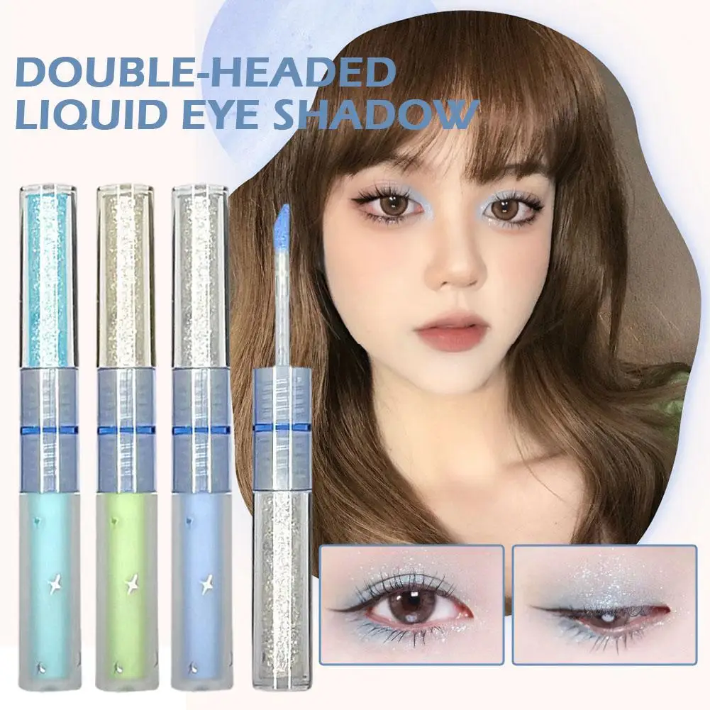 

Double-headed Liquid Eye Shadow Matte Sequins Pearlescent Eye Makeup Lying Silkworm Brightening Fine Diamond Eyeshadow Cosmetic