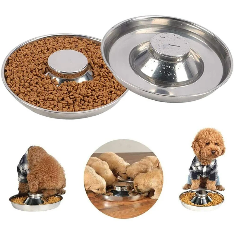 Новая миска для собак из нержавеющей стали домашних животных утолщенная