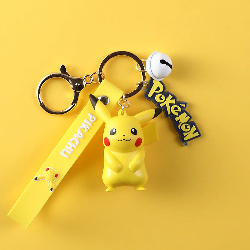 

Pokemon Pikachu Car Keychain Cute Cartoon Pokemon Key Chain Schoolbag Pendant