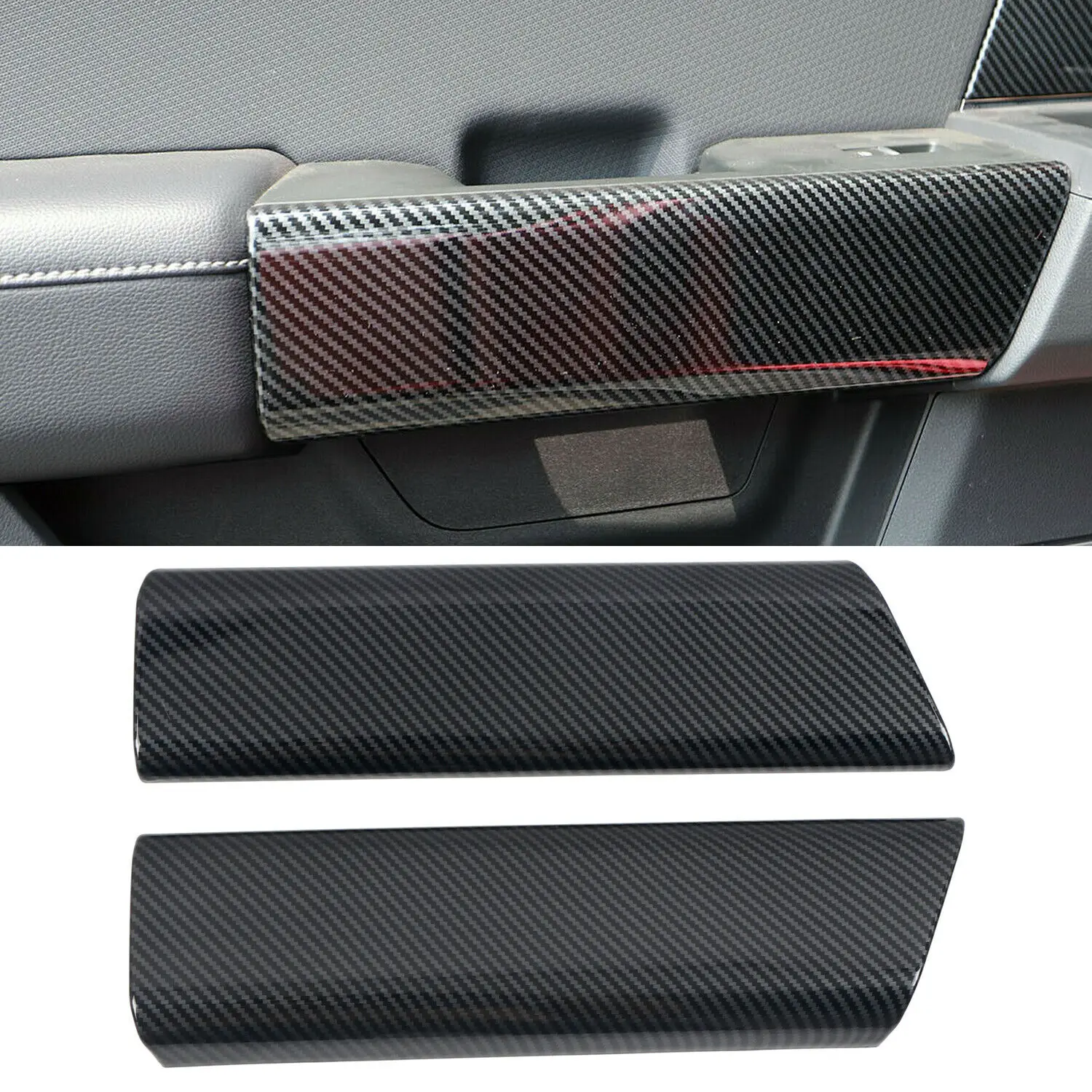 

Carbon Fiber Rear Side Door Handle Cover 2pcs For Ford F150 F-150 4-Door 2021