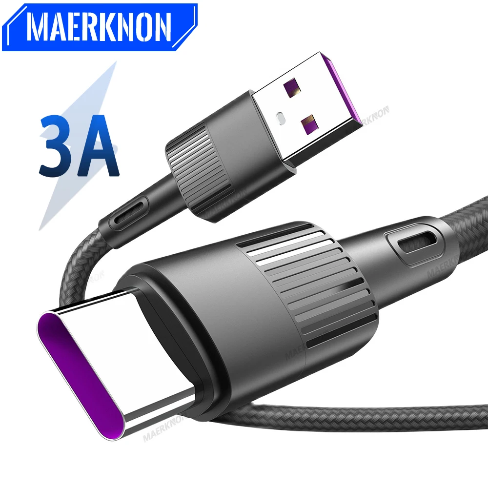 

Maerknon 3A USB TypeC Cable For Xiaomi Poco X3 Pro Samsung S21 S20 Quick Charge 3.0 USB C Cable Fast Charging Data Phone Charger