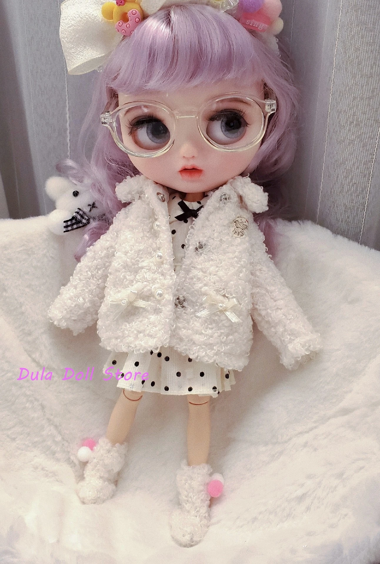 Одежда для кукол Dula платье флисовая куртка с петлями юбка Blythe ob24 ob22 Azone Licca ICY JerryB 1/6