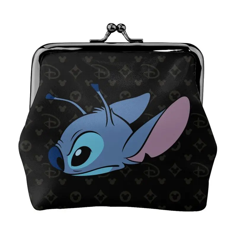 

Disney Brand Bag New Woman Cartoon Print Leather Kiss Lock Coin Purse Design Short Wallet High Quality Girl Clutch Card Holder
