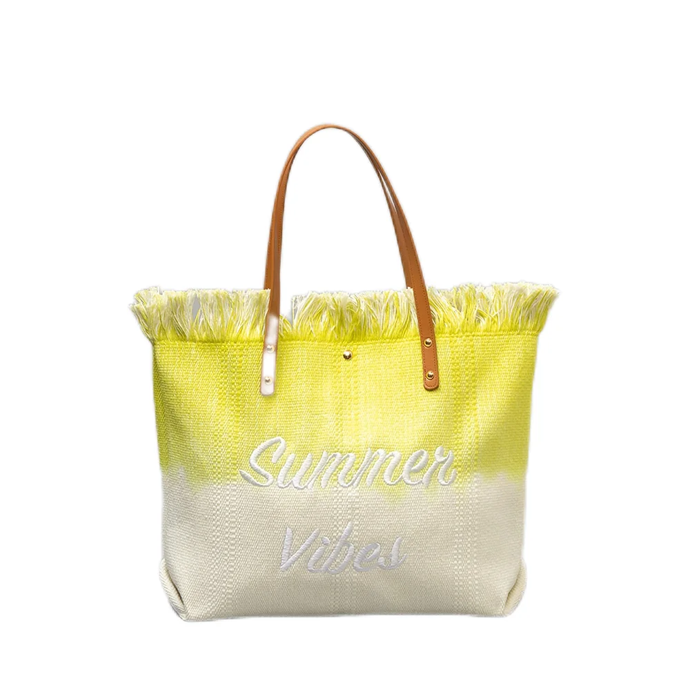 

Summer Canvas Tote Bags for Women 2023 Fashion Luxury Handbag Fashion Embroidered Shoulder Bag Girls Beach Underarm Bag