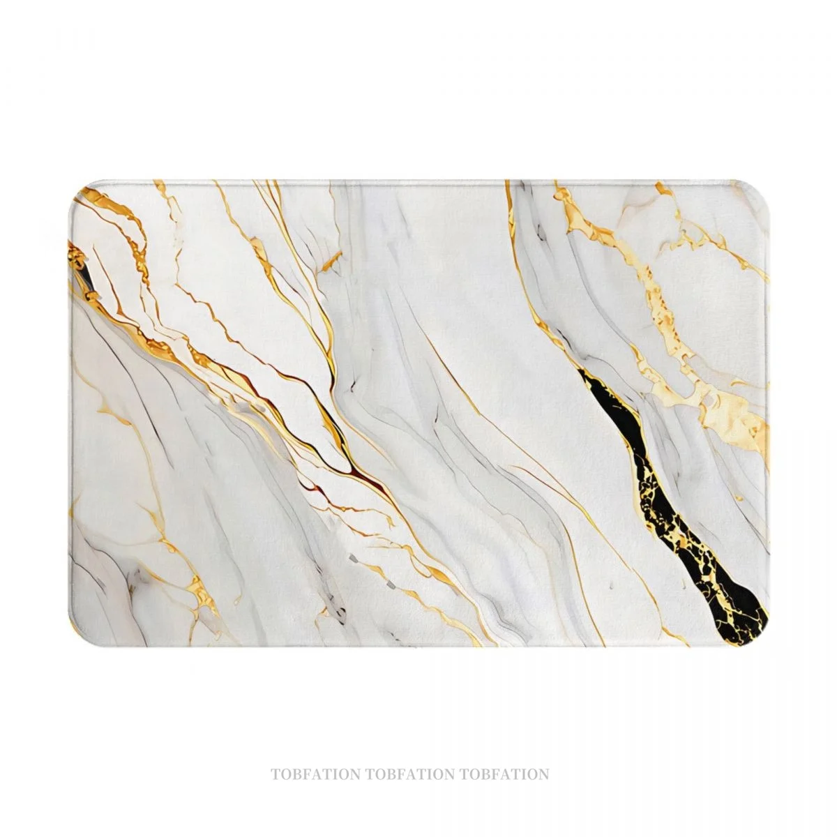 

Коврик для ванной с белой мраморной текстурой и золотым ковриком, фланелевый ковер, коврик для балкона, украшение для дома