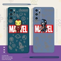 marvel heroe spider man for huawei p 50 40 30 20 smart 2021 2019 lite pro plus liquid rope silicone soft phone case cover