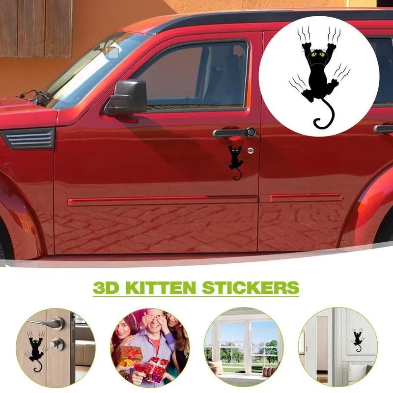 

3D Cat Tail Car Sticker Cute Funny Creative Scratch Decoration Body Sticker Funny 3D Cat Sticker For Car Bedroom Trunk Winds
