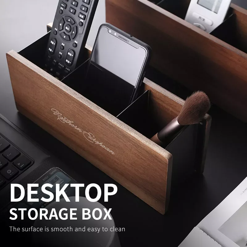 

Wooden Storage Box Modern Containers Desktop Pen Holder Office Household Sundries Cosmetics Multifunctional storage containers