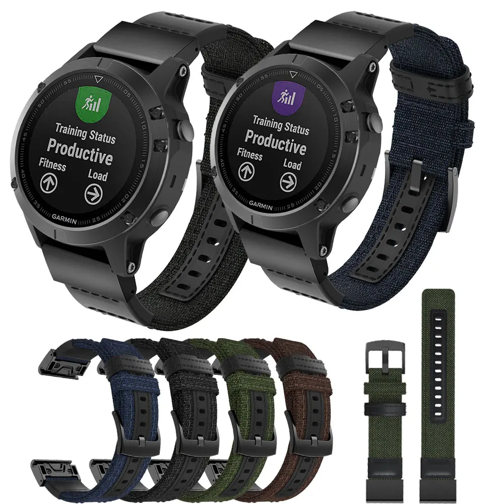 Nylon Watch Strap For Garmin Fenix 5 6 7 5X 6X 7X 3 HR Forerunner 935 945 Quatix 5 Wrist Bracelet Smartwatch Watchband