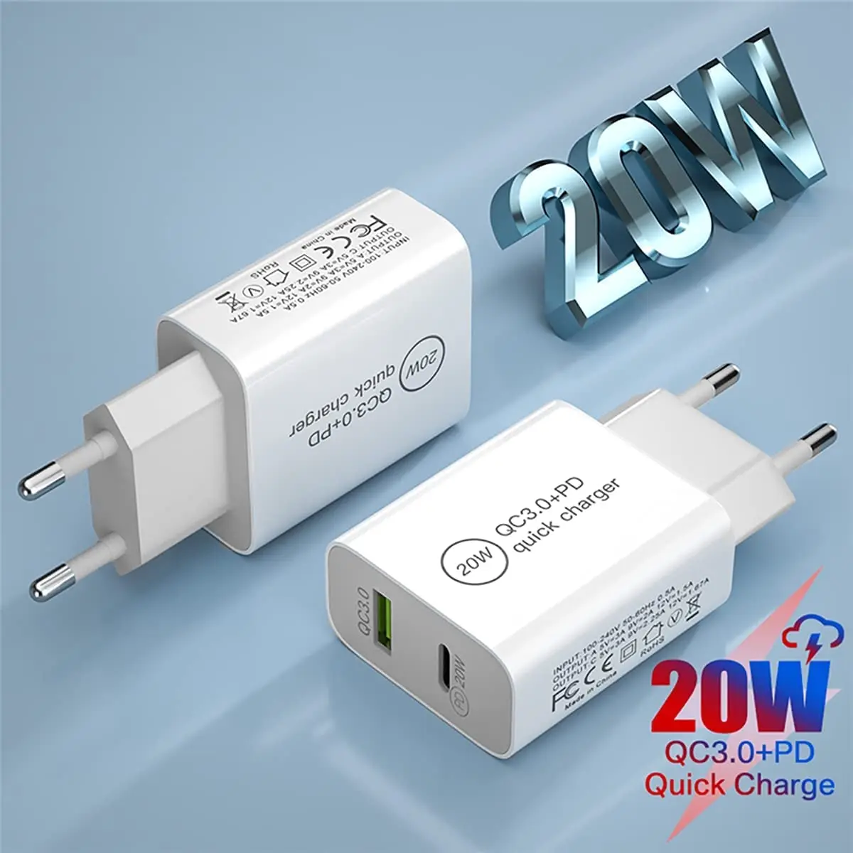 

USB Charger 20W PD QC Fast Phone Charger for iPhone 13 pro max 12 11 Pro Max X Xs Xr 7 AirPods iPad Huawei Xiaomi LG Samsung