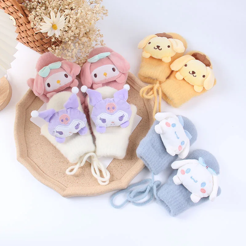

Милые набивные перчатки для девочек и мальчиков аниме Kuromi My Melody Cinnamoroll милые плюшевые детские подарки для студентов детские перчатки