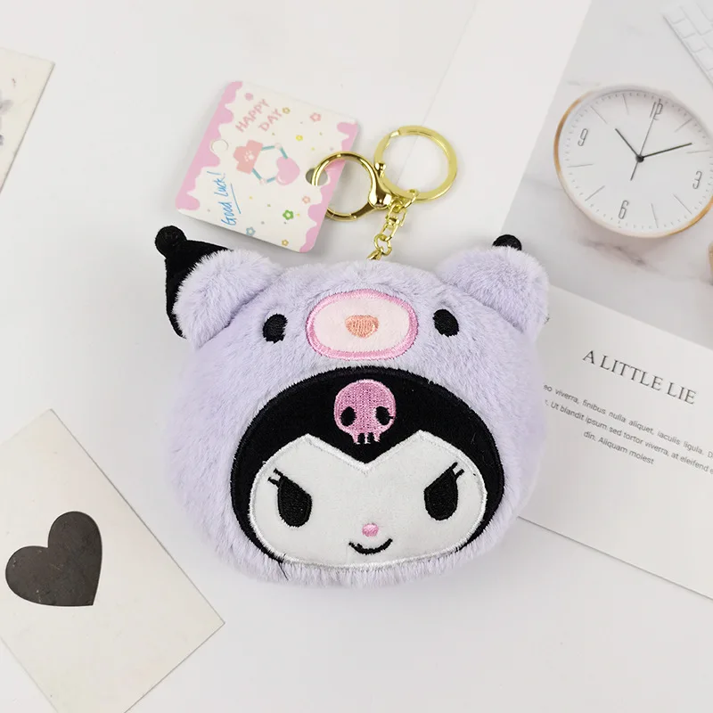 Sanrio Kawaii кошелек для монет с куклой милый стиль моя мелодия коричная сумка брелок