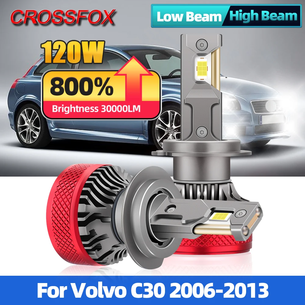 

120W Led Headlight H7 9005 HB3 Canbus Led Bulbs 6000K 30000LM Turbo Led Lamp Canbus Car Light 12V For Volvo C30 2006-2013