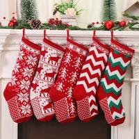 christmas knitted stockings xmas gift candy bag navidad sock for home christmas tree new year decor xmas tree hanging ornaments