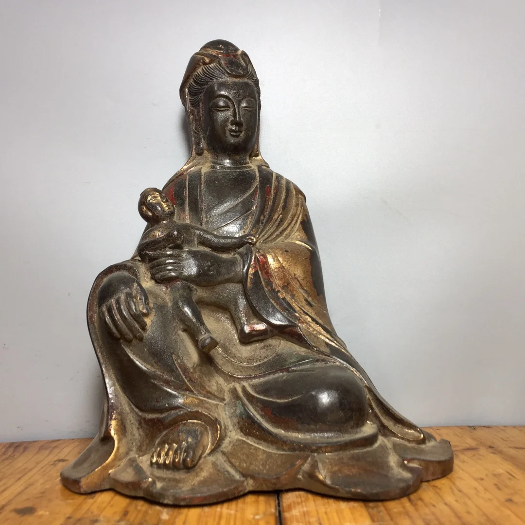 

LAOJUNLU Будда из чистой бронзы, Размер: высота 20,5 см, традиционный китайский стиль, антиквариат, изобразительное искусство, подарки, поделки