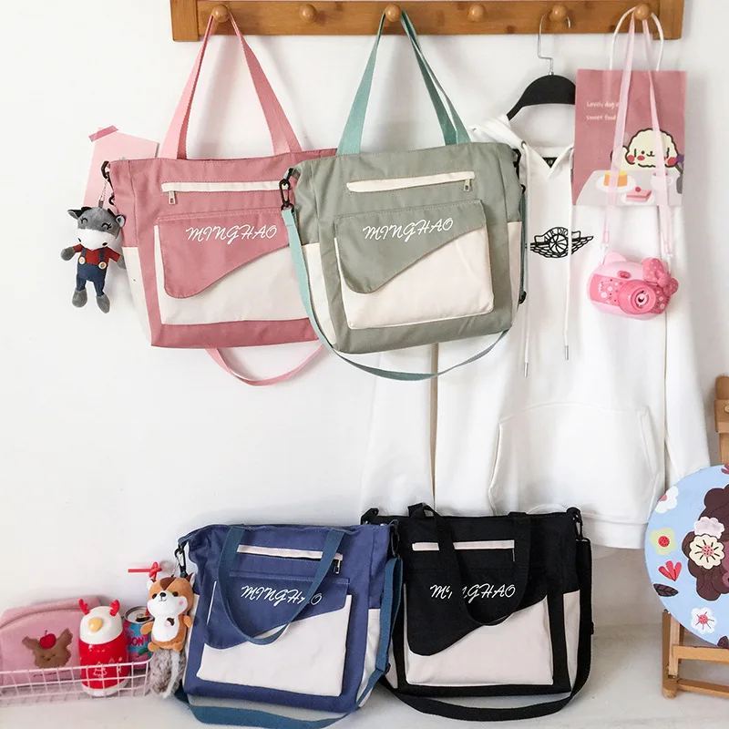 

New Simple Fashion Canvas Bag Shopping Bag Shoulder Bag Handbag Casual Shoulder Bags Student Storage Pack Literary Fashion