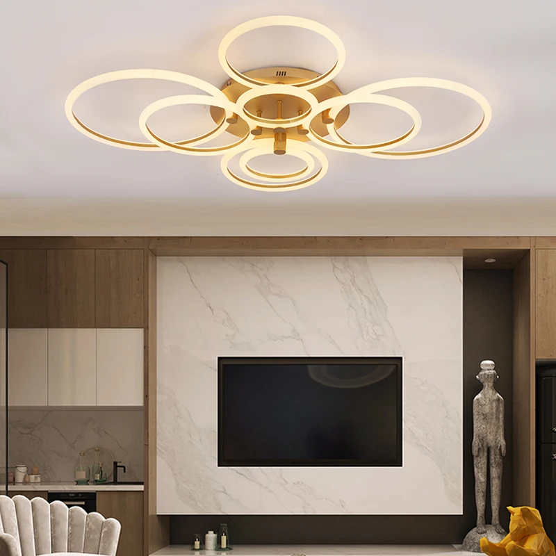 Black/Gold modern led ceiling lights for Living room decoration bed study room ceiling light Round Ceiling Lamp light fixtures