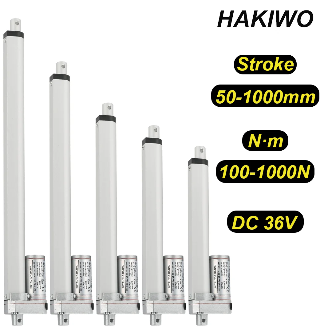 

Линейный привод HAKIWO 36В 1000N 90 мм/с 1000 мм хода