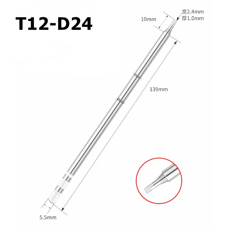 

T12 Soldering Solder Iron Tips T12D24Iron Tip For Hakko FX951 STC AND STM32 OLED Soldering Station Electric Soldering Iron