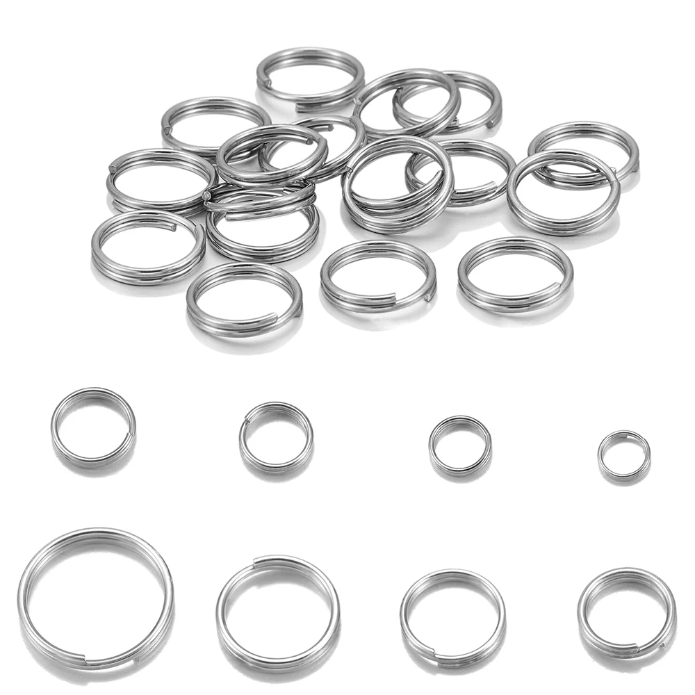

50-100pcs/lot 5-15mm Stainless Steel Gold Color Open Jump Split Rings Double Loops Connectors For DIY Jewelry Making Supplies