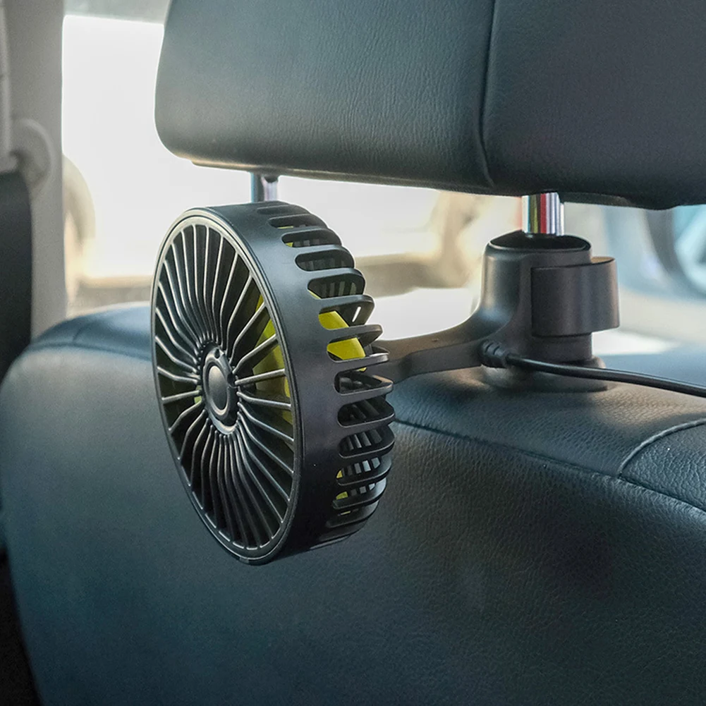 12V-24V USB Car Fan Rear Seat Ventilador Freshener Air Conditioner Cooling Fan Cooler Auto Ventilator 3 Adjustable Wind Speeds