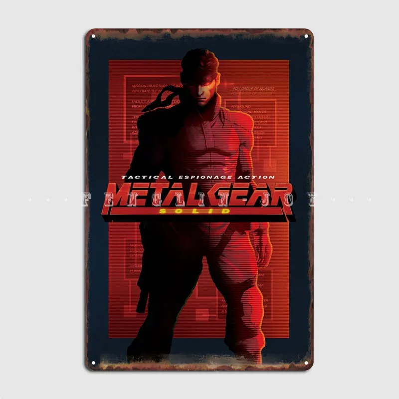 

Metal Gear Solid Red Alert Metal Plaque Poster Mural Painting Retro Pub Garage Tin Sign Posters