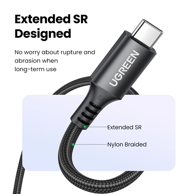 【New-in Sale】UGREEN 100W USB Cable Type C to Type C for MacBook Samsung PD100W USB Type C Fast Charging Cable Cord QC4.0 USB C 6