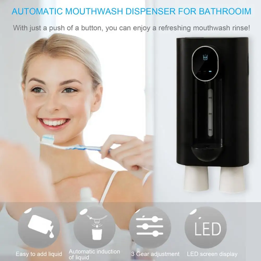 

540ML Smart Mouthwash Water Dispenser Pump Wireless Wall Mounted Hanging USB Automatic Inductive Oral Care Mouth Washing Machine