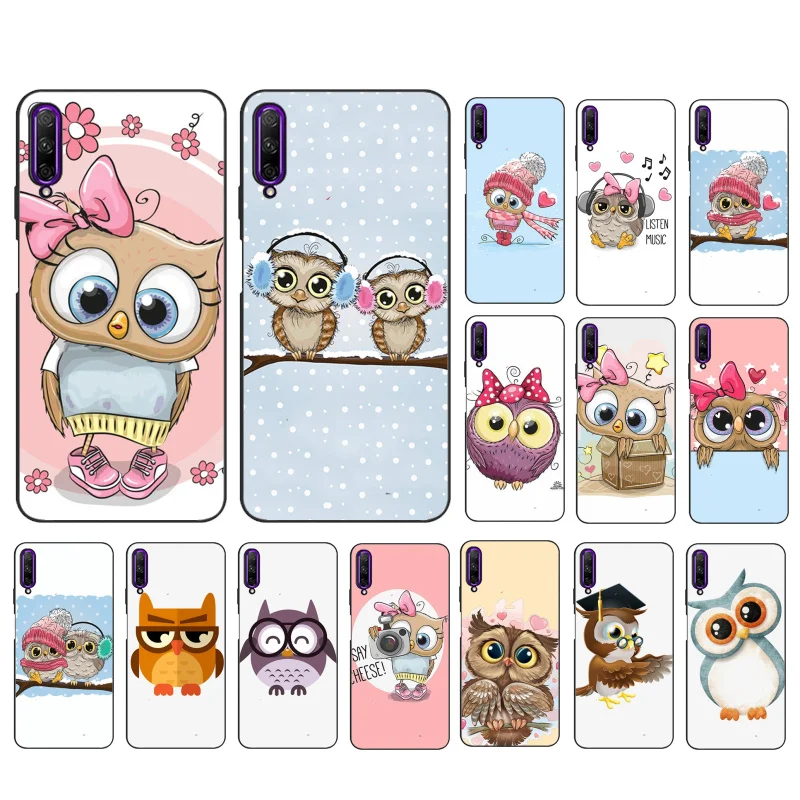 

Cute Cartoon Owl Hearts Lover Phone Case For Huawei P50 Pro P30 P40 Lite P40Pro P20 lite P10 Plus Mate 20 Pro Mate20 X