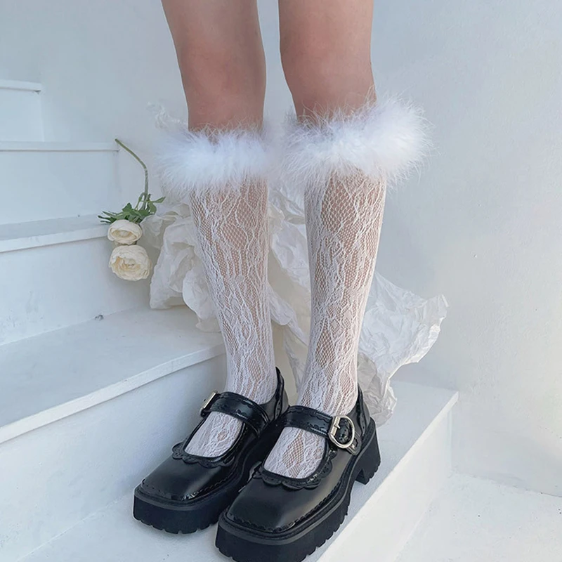 

Новые модные женские носки, длинные носки для взрослых с узором в виде сердца, черные/белые, для весны и лета