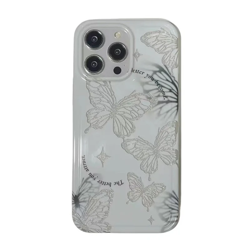 Блестящая бабочка для iphone 11 12promax 13pro с защитой от падения