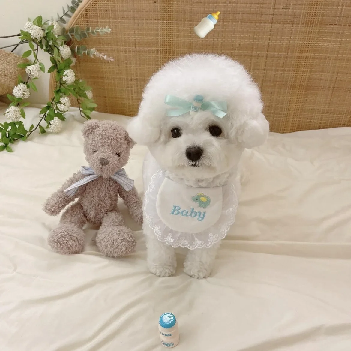 Новое милое Хлопковое полотенце INS в виде бутылочки с бантом удобное