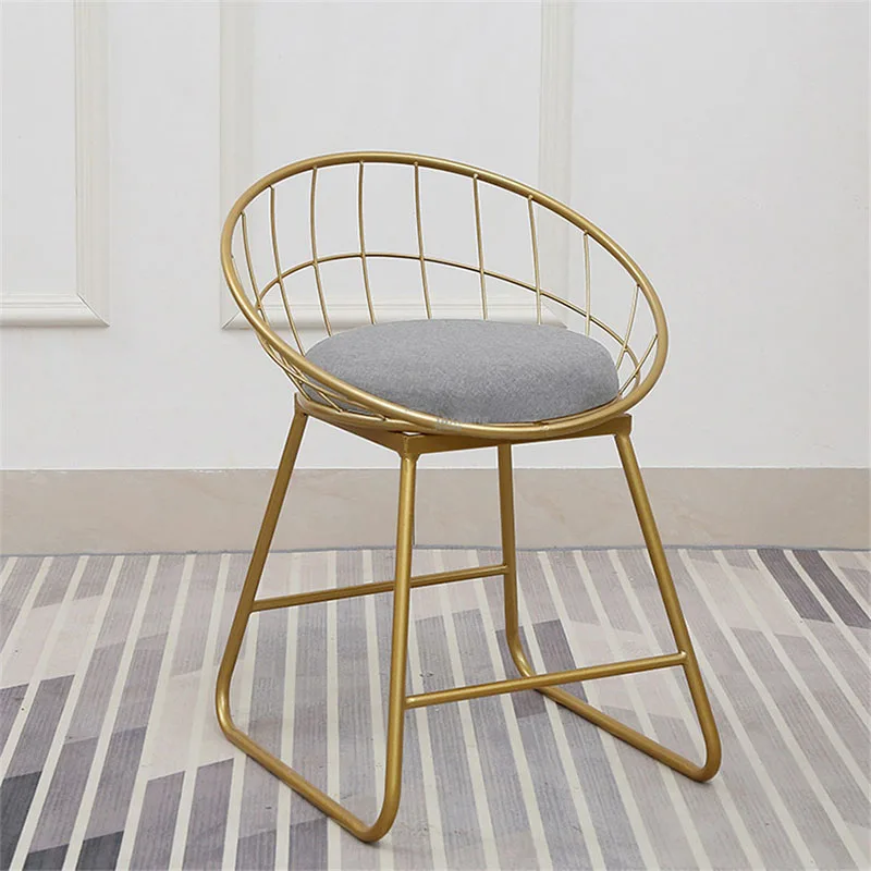 

Floor American Luxury Backrest Bar Chairs Creative Modern Lounge High Bar Stool Kitchen Living Room Golden Furniture WW50