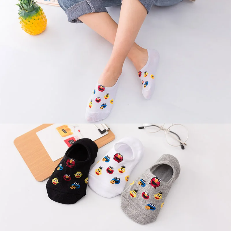 

Women Cartoon Kawaii Socks Cotton Japanese and Korean Style Girls Cute Socks Shallow Mouth for Ladies 2022
