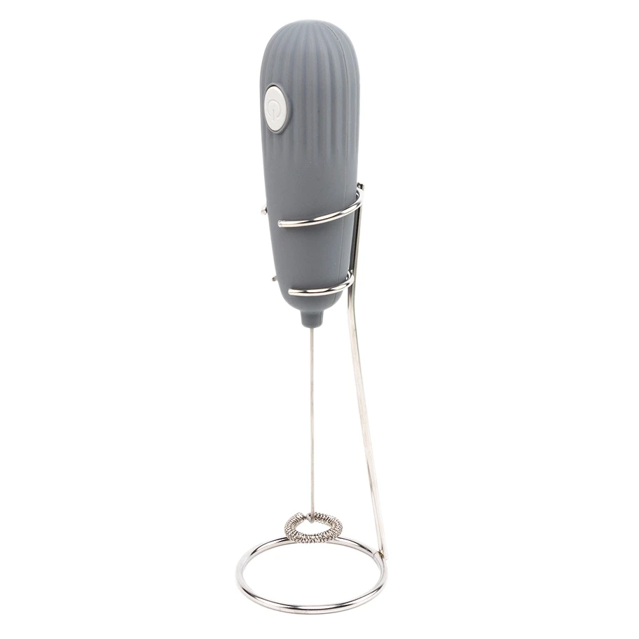 

Milk Frother Handheld Electric Whisk Foamer Maker for Coffee Latte Hot Chocolate Egg Mixer with Stand,Gray