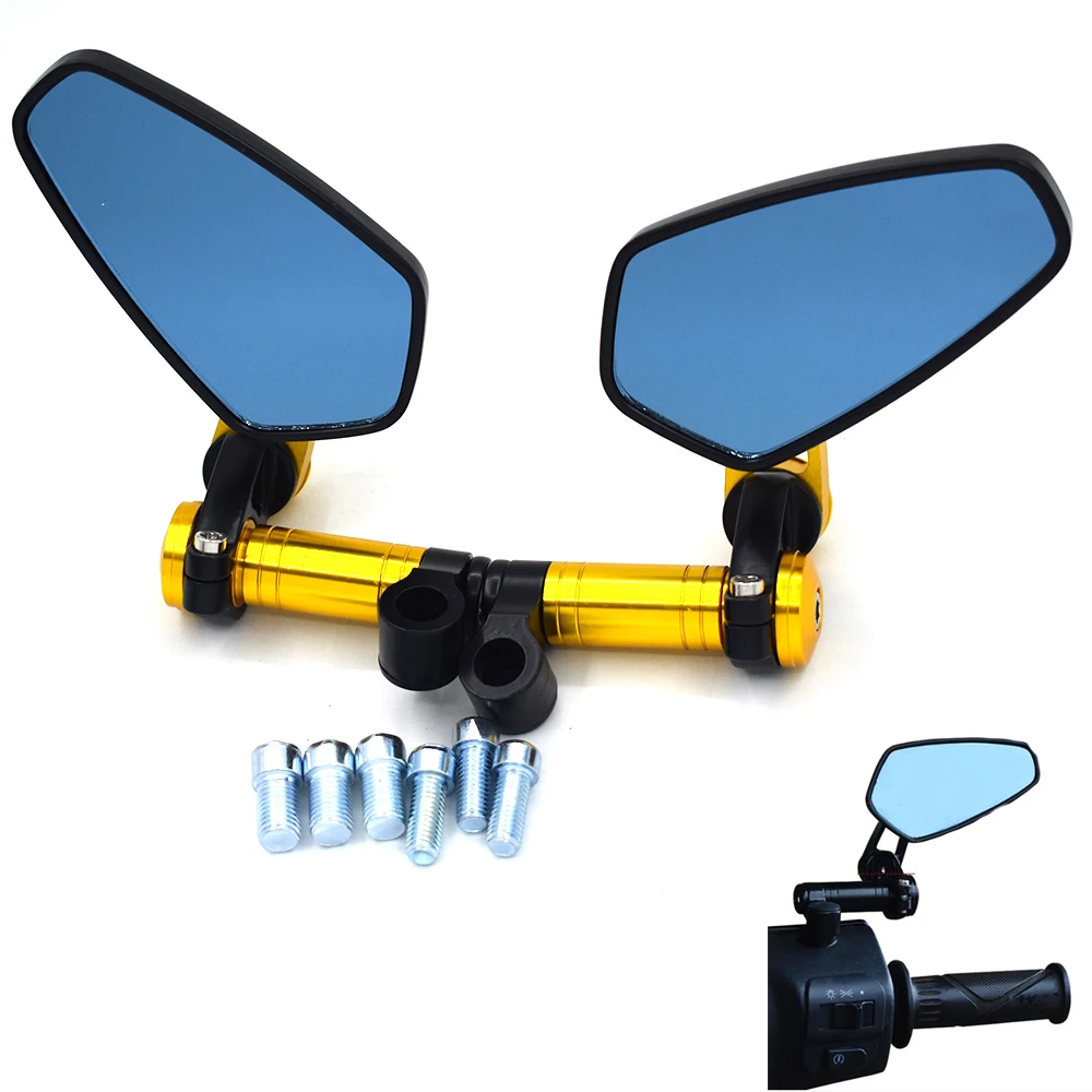 

Universal CNC motorcycle rearview mirror blue anti-glare convex mirror FOR Honda CB400 CB500F CB500X CB599 CB600/F CB650F CB1000