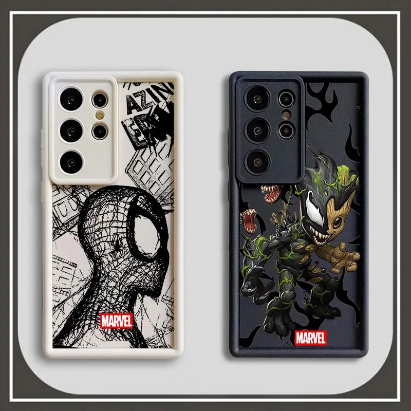 Marvel Groot Spider-Man Art для Samsung Galaxy S25 S24 S23 S22 S21 S20 Ultra Plus FE 5G Eye Ladder Чехол телефона Мягкий