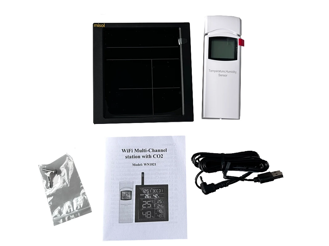 Misol/WN1821 температура влажность CO2 метеостанция обнаружения углекислого газа